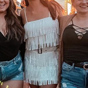 Nylon apparel. Matching Spaghetti strap top with skort.